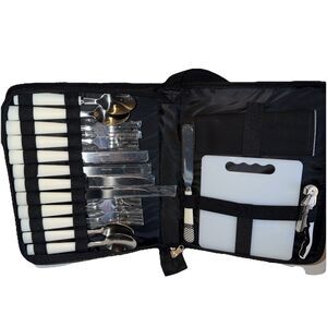 Picnic Set Travel Cutlery Bottle Opener Cutting Board Set for 4 Hiking Camping